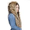 FakeFace Cute Plush Hood Animal Hat with Mitten Gloves Scarf Hood Gloves Wolf view 2