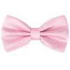Alizeal Mens Solid Mini Squares Formal Banded Bow Ties (Pink) view 1