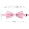 Alizeal Mens Solid Mini Squares Formal Banded Bow Ties (Pink) view 2