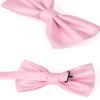 Alizeal Mens Solid Mini Squares Formal Banded Bow Ties (Pink) view 4