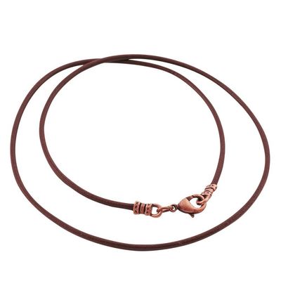 DragonWeave Antique Copper 1.8mm Fine Brown Leather Cord Necklace - 22 inches