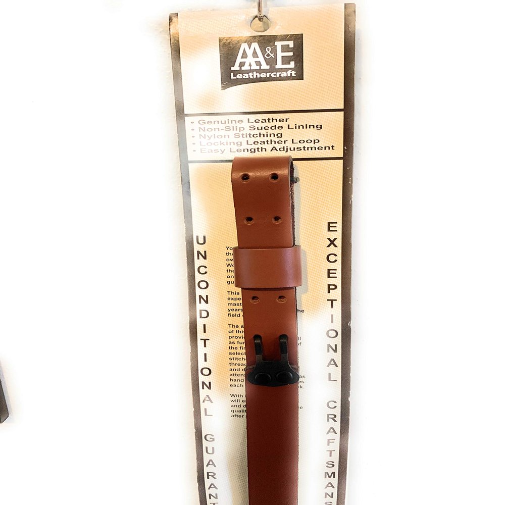 AA&E Leathercraft 8505050-210 Harness Leather Military Sling, 1", Brown