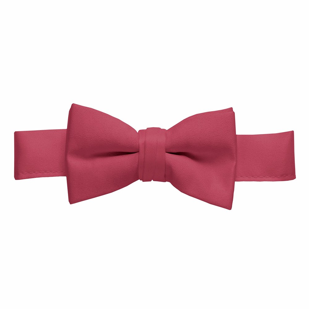 HOLD'EM Bow Tie For Mens Satin look Solid Color Adjustable Pre-tied - Men Burgundy