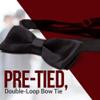 HOLD'EM Bow Tie For Boys and Baby Satin look Solid Color Adjustable Pre-tied - Kids White view 2