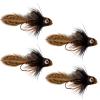 The Fly Fishing Place Big Eye Sculpin Streamer Flies - Set of 4 Bass and Trout Fly Fishing Flies - Hook Size 2 view 1