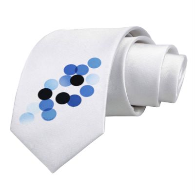 TOOLOUD Inverted Bokeh Printed White Neck Tie