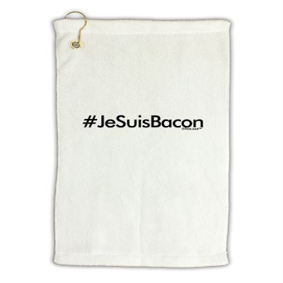 TOOLOUD Hashtag JeSuisBacon Micro Terry Gromet Golf Towel 16" x 25"
