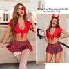 Avidlove Christmas Tie Front Shirts for Women Holiday Sexy Cute Crop Tops Xmas Red Deep V Neck Lingerie Top view 4