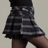 chouyatou Women's A-Line Plaid Wool Blend Pleated Skirt Side Zipper Medium Gray view 2