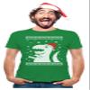 Tstars Trex Santa Ugly Christmas Shirt Men Dinosaur Holiday Xmas Shirts for Men Large Green view 1