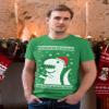 Tstars Trex Santa Ugly Christmas Shirt Men Dinosaur Holiday Xmas Shirts for Men Large Green view 2