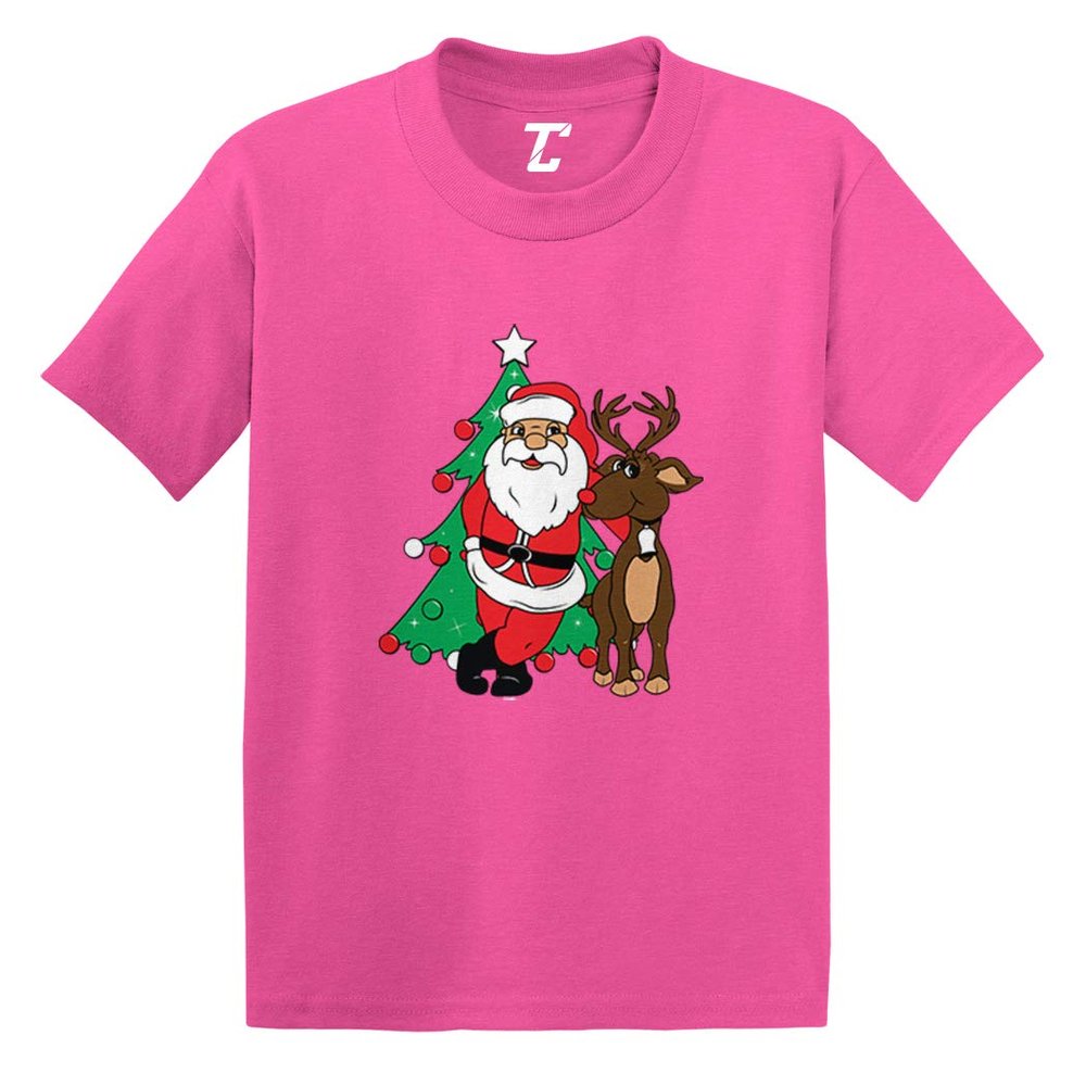 Santa & Reindeer - Elf Christmas Santa Infant/Toddler Cotton Jersey T-Shirt (Pink, 3T)