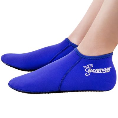 Seavenger Zephyr 3mm Neoprene Socks | Wetsuit Booties for Scuba Diving, Snorkeling, Swimming (Blue, X-Small)