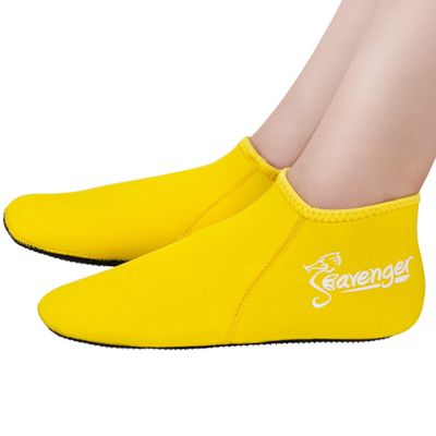 Seavenger Zephyr 3mm Neoprene Socks | Wetsuit Booties for Scuba Diving, Snorkeling, Swimming (Yellow, Small)