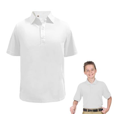 Monterey Club Junior's Ultimate Solid Polo Shirt Kids #107J (White, Medium)