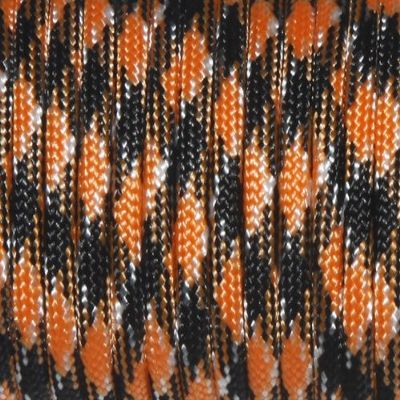 1pcs 100ft 550 Paracord Parachute Cord Lanyard Mil Spec Type III 7 Strand Core Color Black+Neon Orange(Black+Neon Orange)