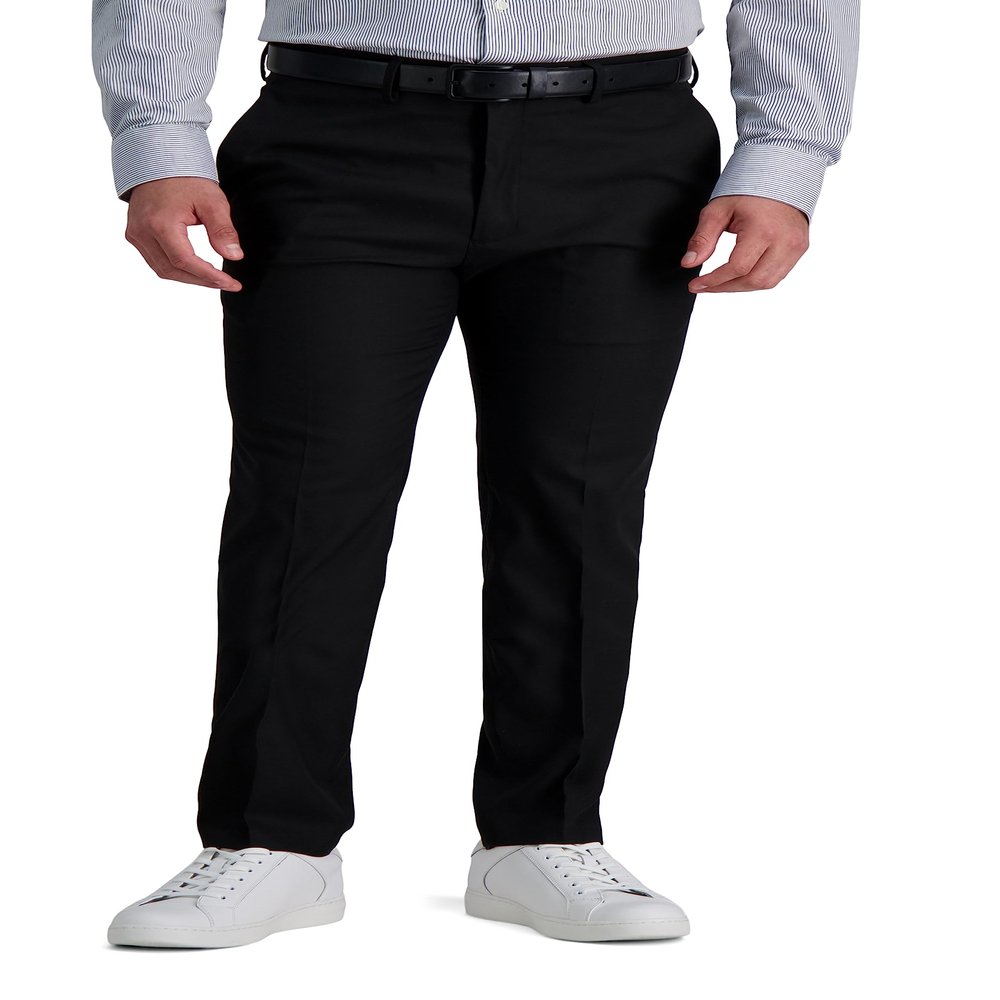 Kenneth Cole Reaction Men's Comfort Slim Fit Flat Front Dress Pant, Black, 36W x 32L