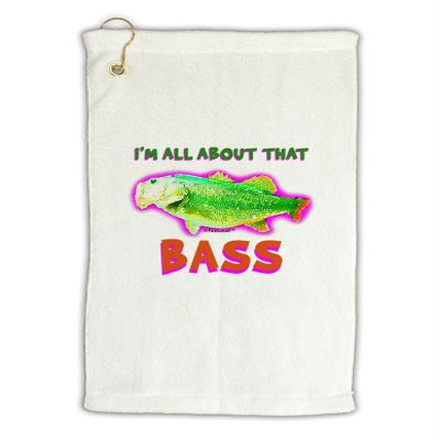 TOOLOUD All About That Bass Fish Watercolor Micro Terry Gromet Golf Towel 16" x 25"