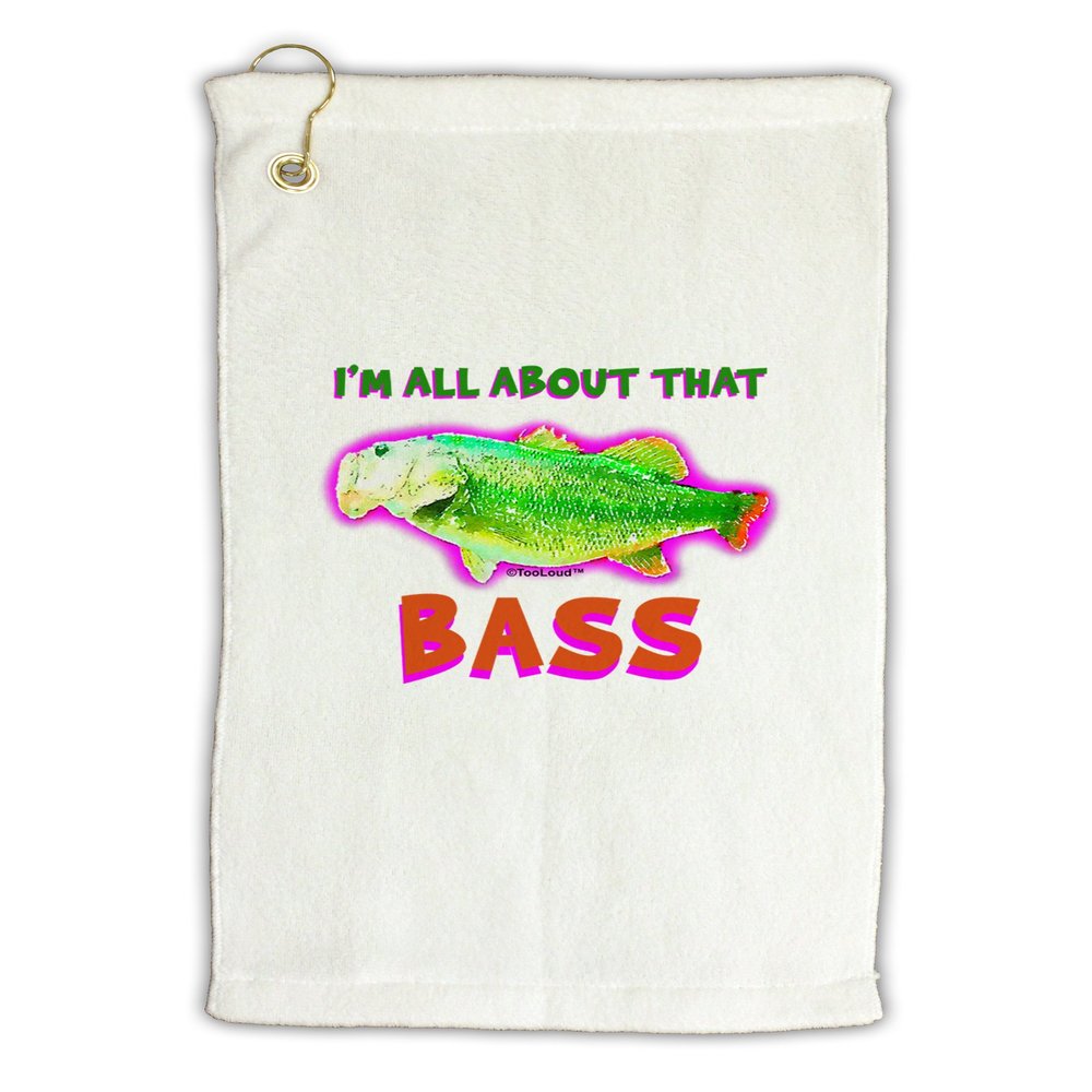 TOOLOUD All About That Bass Fish Watercolor Micro Terry Gromet Golf Towel 16" x 25"