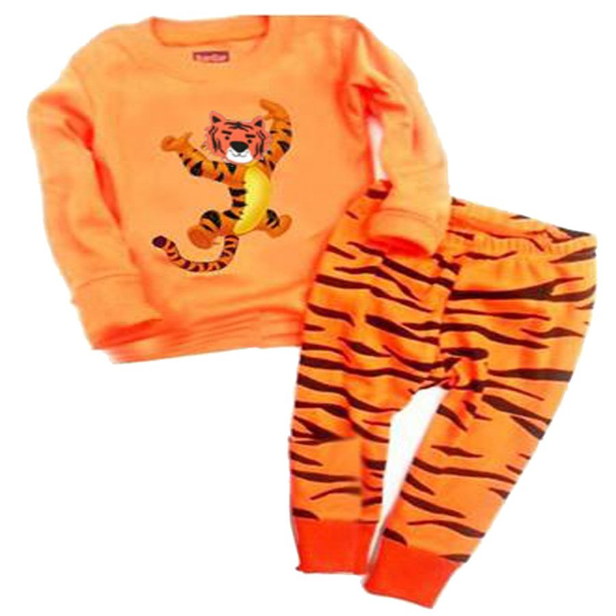 Babygp Tiger Polar Bear etc. Boys 2 Piece Pajama 100% Cotton(Size:2-11years)(Tiger,4 Years)