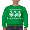 ALLNTRENDS Men's Crewneck Sweatshirt Merry Liftmas Ugly Christmas Sweater (3XL, Irish Green) view 1