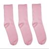Rambutan Kids (3 Pack) Comfort Seam Plain Color Rayon derived from Bamboo School Socks (13-2, Pink) view 1