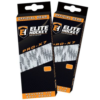Elite Hockey Pro-X7 Skate Laces (DBL, X7-White, 84")
