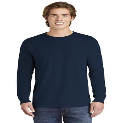 Comfort Colors Ringspun Garment-Dyed Long Sleeve T-Shirt, TRUE NAVY, X-Large