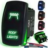 50 Caliber Racing LED Rocker Switch for Roof Lights  12V 20A Toggle Control with Backlight, Waterproof ON/Off Switch for UTV, Boat, ATV, Off-Road & Automotive Use, Green, (5360A24) view 1