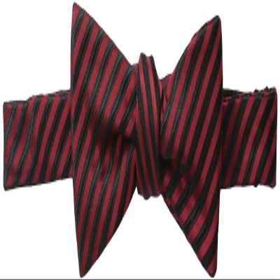 Bruno Piattelli Men's Formal Stripe Silk Bow Tie, Medium Red/Black, One Size
