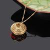 18k Gold Plated Elegant Round Statement Long Pendant Necklace view 2