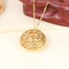 18k Gold Plated Elegant Round Statement Long Pendant Necklace view 3