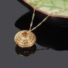 18k Gold Plated Elegant Round Statement Long Pendant Necklace view 4