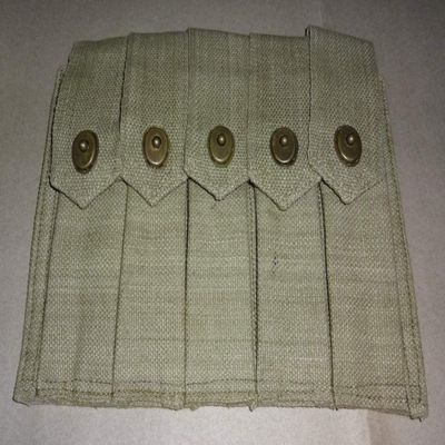 warreplica WWII US Thompson SMG Five Cell 20 Round Magazine Pouch Marked US - Reproduction