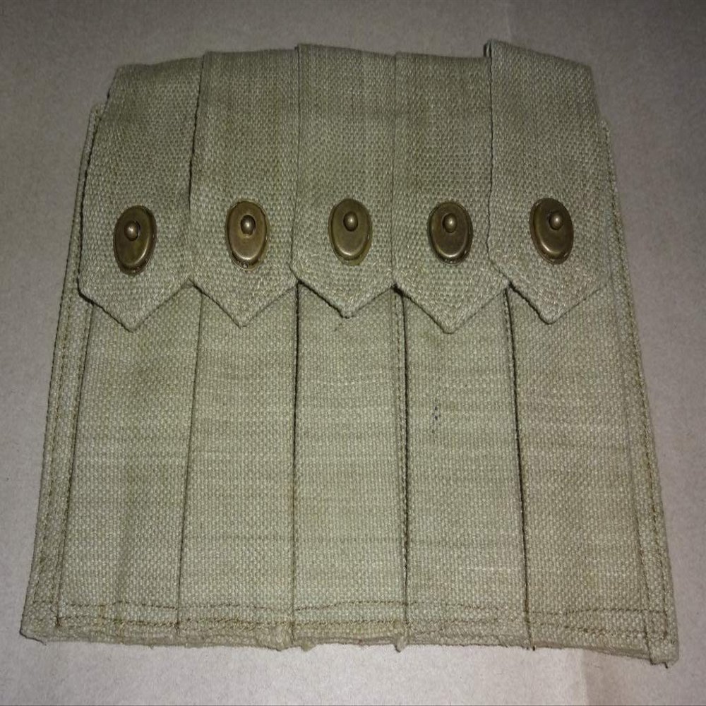 warreplica WWII US Thompson SMG Five Cell 20 Round Magazine Pouch Marked US - Reproduction