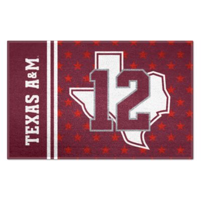 FANMATS 18915 Texas A&M Aggies Starter Mat Accent Rug - 19in. x 30in. | Sports Fan Home Decor Rug and Tailgating Mat - "Texas Outline & 12" Logo
