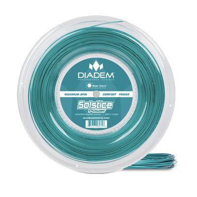 Diadem Solstice Power Tennis String Reel | Star Shaped for High Spin Co-Poly (16L, 1.25mm) Teal String Reel (200m/660ft)