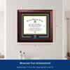 Campus Images Murray State University Diploma Frame 11 x 14  Satin Mahogany with Printed Murray State Racer Logo  Navy & Amber Mats  Official Graduation Certificate Display view 2
