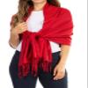 Sakkas Two Tone Vintage Jacquard Paisley Pashmina Shawl Wrap Scarf Stole - Dark Cherry view 1