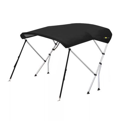 Oceansouth Breakwater Sportz Bimini Top  4ft with Rear Support Poles, Waterproof Includes Storage Boot (Black, 51"-59") fishing bows sun shade boat waterproof cover boot storage bow pole covers beach