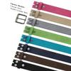 Men's Square Buckle Casual Jean Suede Leather Belt 1 1/2" Wide (Pink, 42) view 4