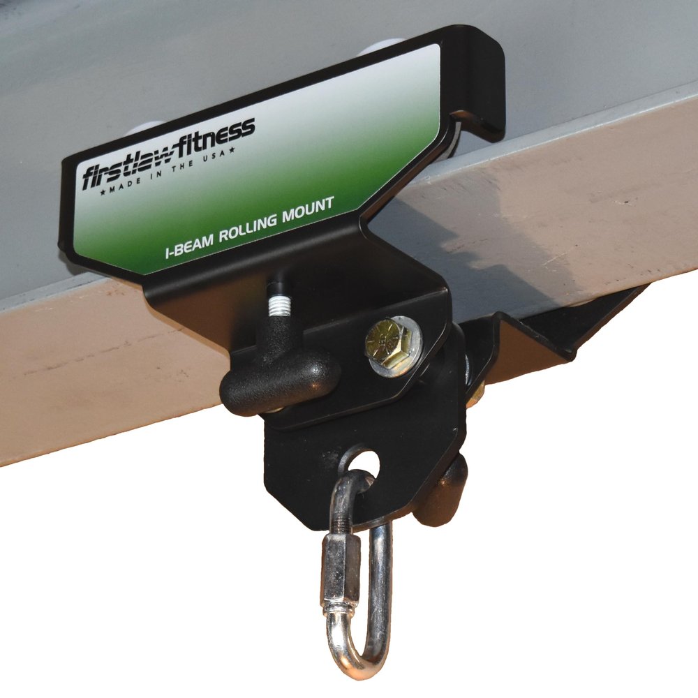 Firstlaw Fitness I-Beam Rolling Punching Bag Mount - Green Stickers (Sized for 8.55" Wide I-Beam)
