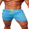 Men's Fitted Shorts Bodybuilding Workout Gym Running Tight Lifting Shorts Pants, X-Large, Aqua blue view 1