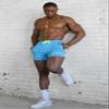 Men's Fitted Shorts Bodybuilding Workout Gym Running Tight Lifting Shorts Pants, X-Large, Aqua blue view 3