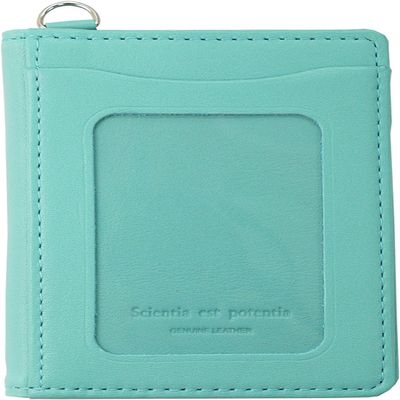 Slip-On Pass Coin Case, Noir, Leather, Light Blue NSL-3202