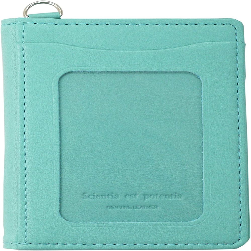 Slip-On Pass Coin Case, Noir, Leather, Light Blue NSL-3202