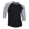 DREAM USA Men's Casual 3/4 Sleeve Baseball Tshirt Raglan Jersey Shirt Black/H Gray XL view 1
