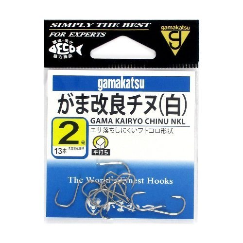 Gamakatsu 12321 Improved Chinu, White, No. 2