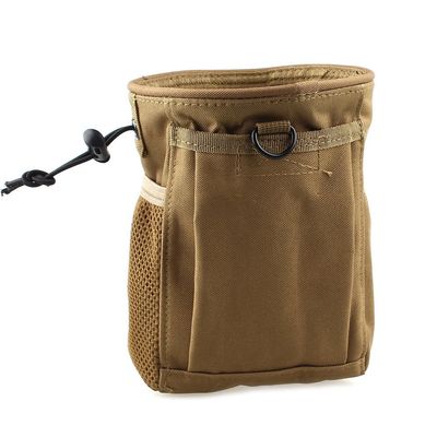 DLP Tactical Multipurpose MOLLE Utility Pouch Tan 8x6x3 Inch Bag for Tools Mags NVG Chalk or Gear Cordura Nylon Dump Pouch with Side Pockets Velcro Front Pocket and Shock Cord Closure