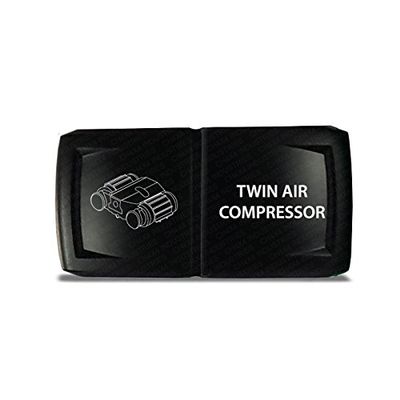 CH4x4 Rocker Switch V2 Twin Air Compressor Symbol - Horizontal - Amber LED